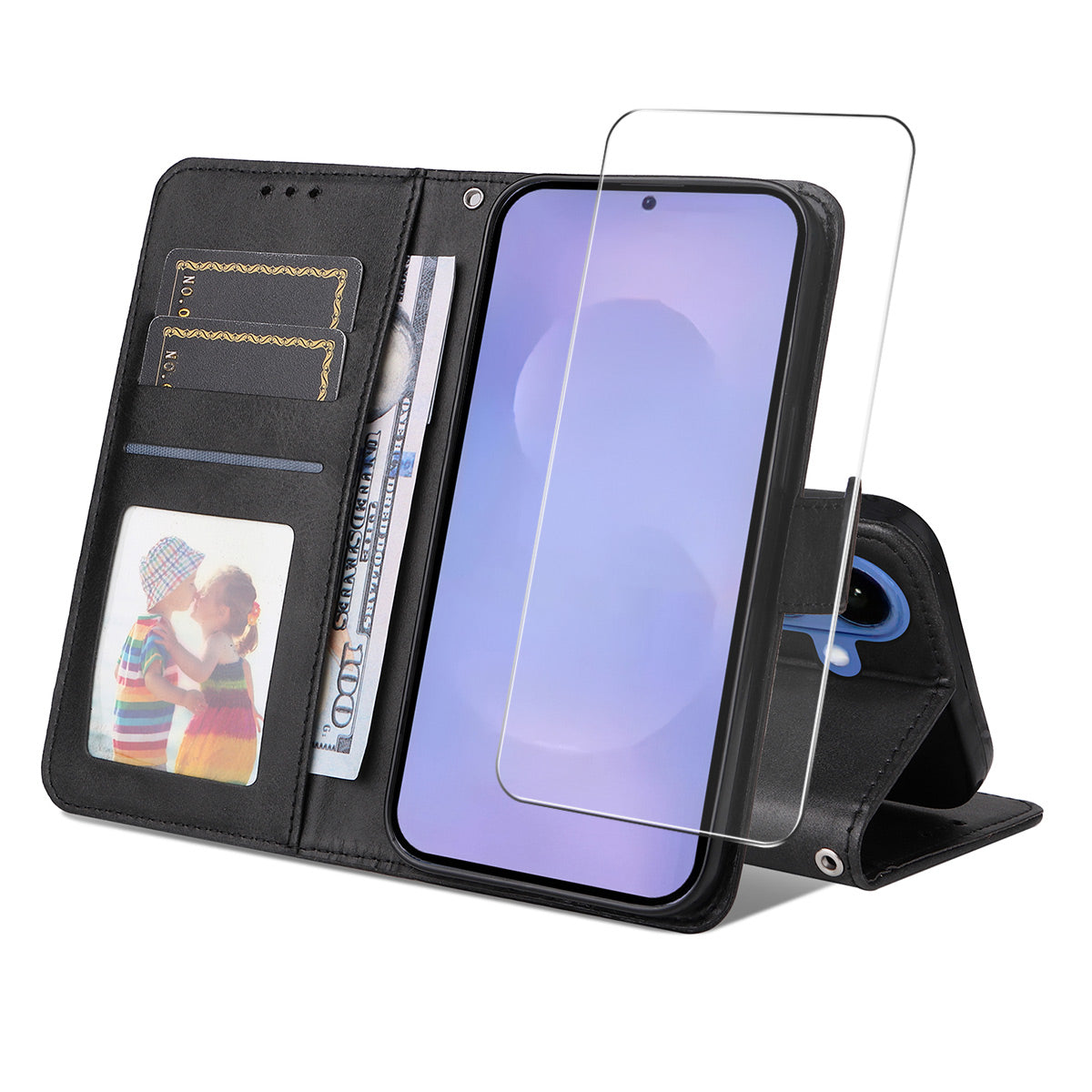 ENKAY For Samsung Galaxy S26  HAT PRINCE Wallet Case Leather Phone Stand Cover with 0.18mm Screen Protector, Ultrasonic Fingerprint Unlock