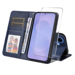 ENKAY For Samsung Galaxy S26  HAT PRINCE Wallet Case Leather Phone Stand Cover with 0.18mm Screen Protector, Ultrasonic Fingerprint Unlock