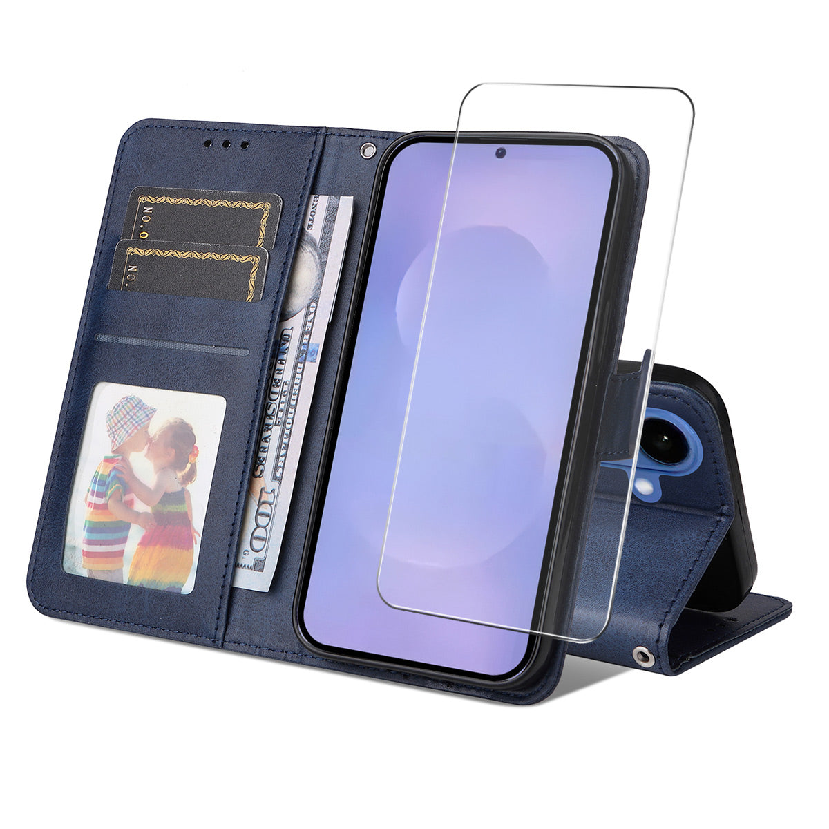 ENKAY For Samsung Galaxy S26  HAT PRINCE Wallet Case Leather Phone Stand Cover with 0.18mm Screen Protector, Ultrasonic Fingerprint Unlock