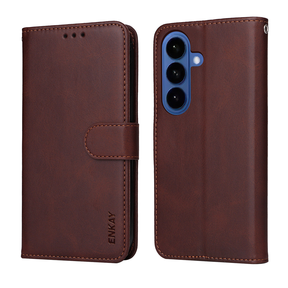 ENKAY For Samsung Galaxy S26  HAT PRINCE Wallet Case Leather Phone Stand Cover with 0.18mm Screen Protector, Ultrasonic Fingerprint Unlock