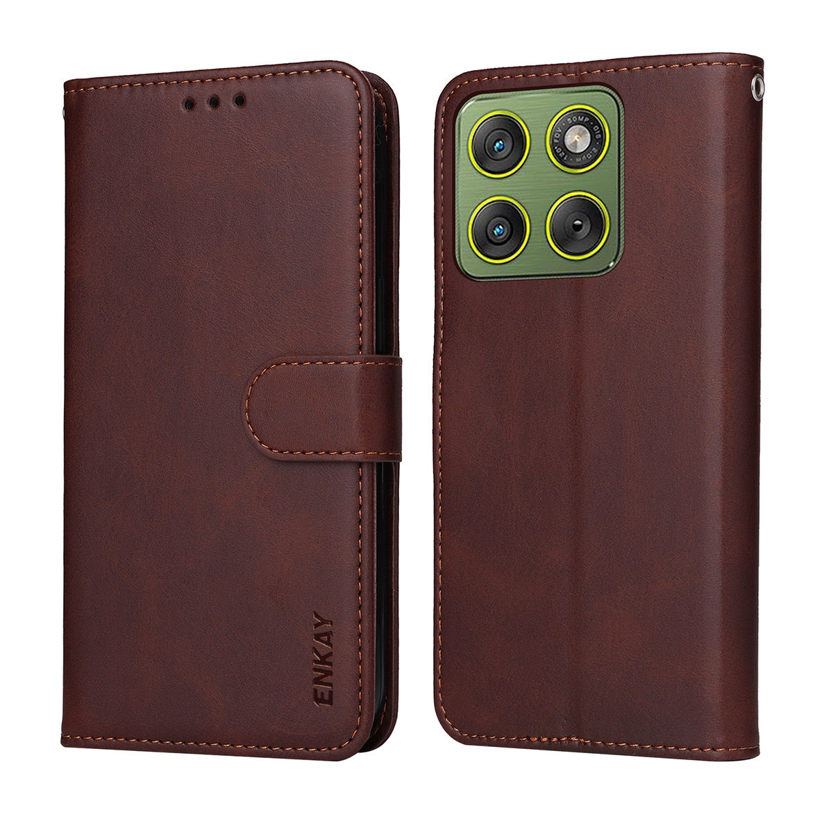 ENKAY HAT PRINCE For Motorola Edge 70 5G PU Leather Wallet Case Phone Stand Cover with 9H Tempered Glass