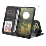 ENKAY HAT PRINCE For Motorola Edge 70 5G PU Leather Wallet Case Phone Stand Cover with 9H Tempered Glass