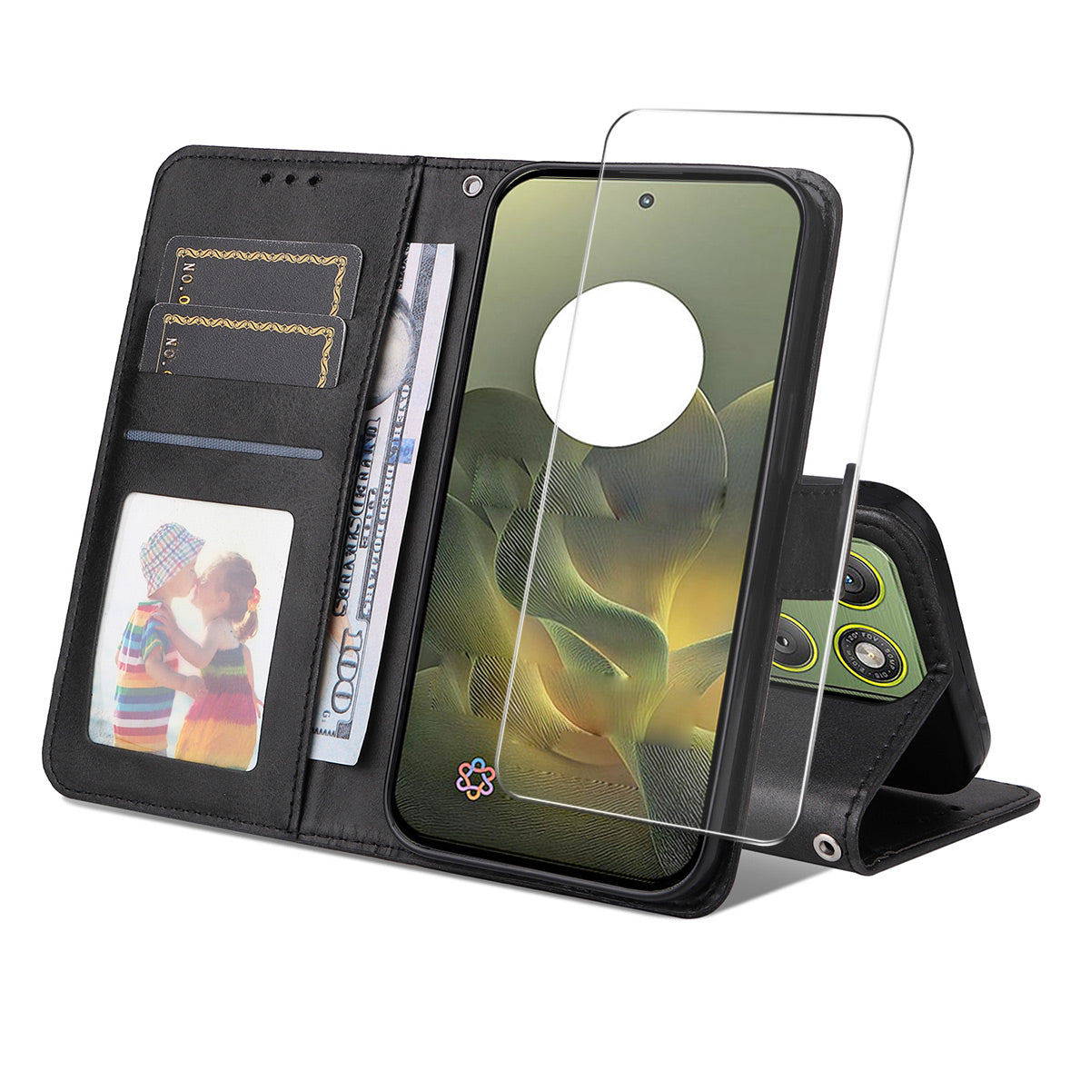 ENKAY HAT PRINCE For Motorola Edge 70 5G PU Leather Wallet Case Phone Stand Cover with 9H Tempered Glass