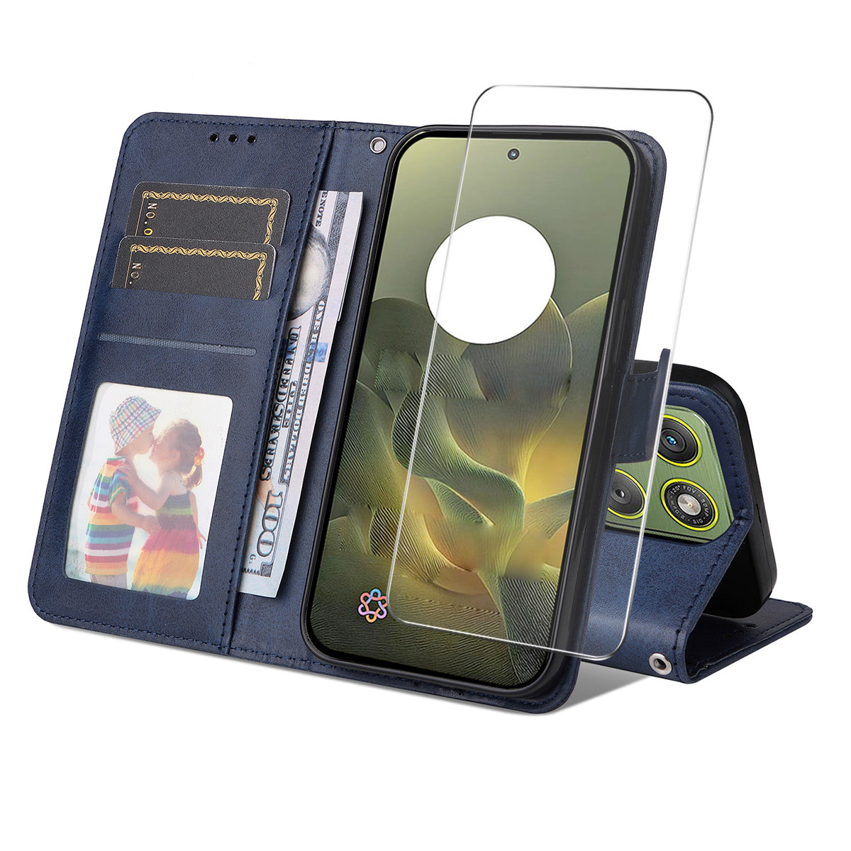 ENKAY HAT PRINCE For Motorola Edge 70 5G PU Leather Wallet Case Phone Stand Cover with 9H Tempered Glass