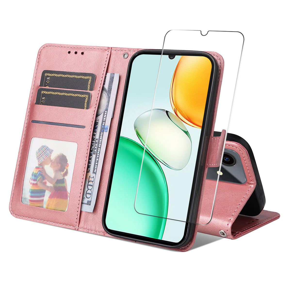 ENKAY HAT PRINCE til Honor Play10 4G PU læderpungcover telefonstandercover med 9H hærdet glas
