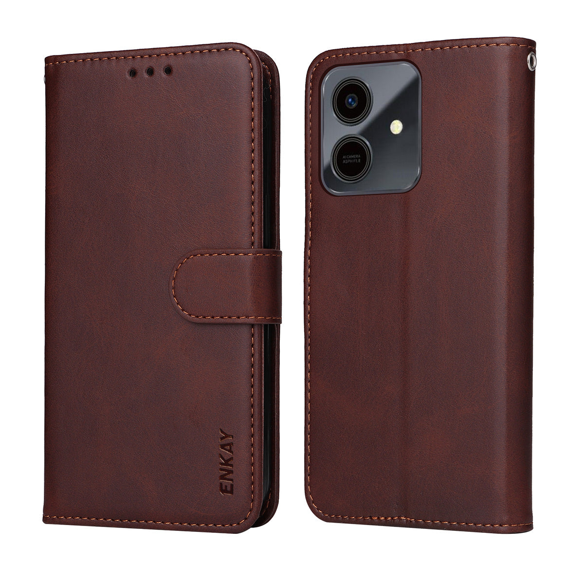 ENKAY HAT PRINCE til Honor Play10 4G PU læderpungcover telefonstandercover med 9H hærdet glas