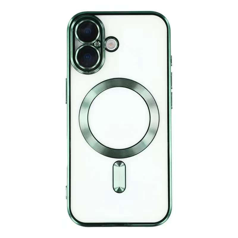 For iPhone 17 Magnetic Case CD Veins Glass Lens Guard TPU Phone Back Cover