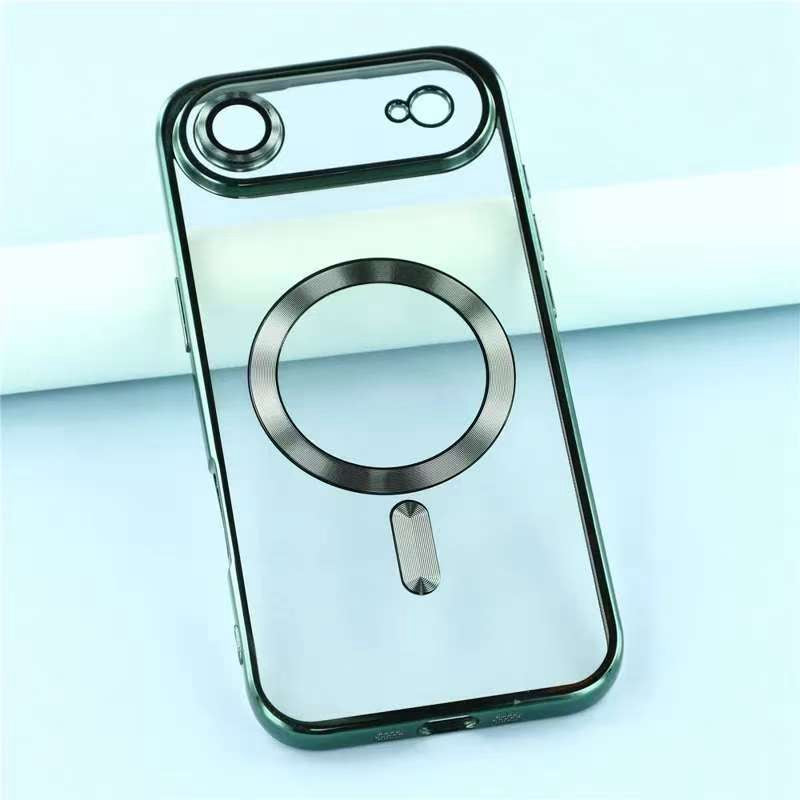 For iPhone Air Magnetic Case CD Veins Glass Lens Guard TPU Phone Back Cover