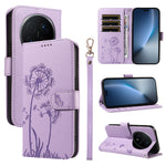 For Honor Magic8 Pro 5G Leather Wallet Case with Strap Dandelion Imprint Phone Stand Cover