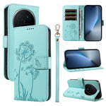 For Honor Magic8 Pro 5G Leather Wallet Case with Strap Dandelion Imprint Phone Stand Cover