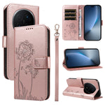 For Honor Magic8 Pro 5G Leather Wallet Case with Strap Dandelion Imprint Phone Stand Cover