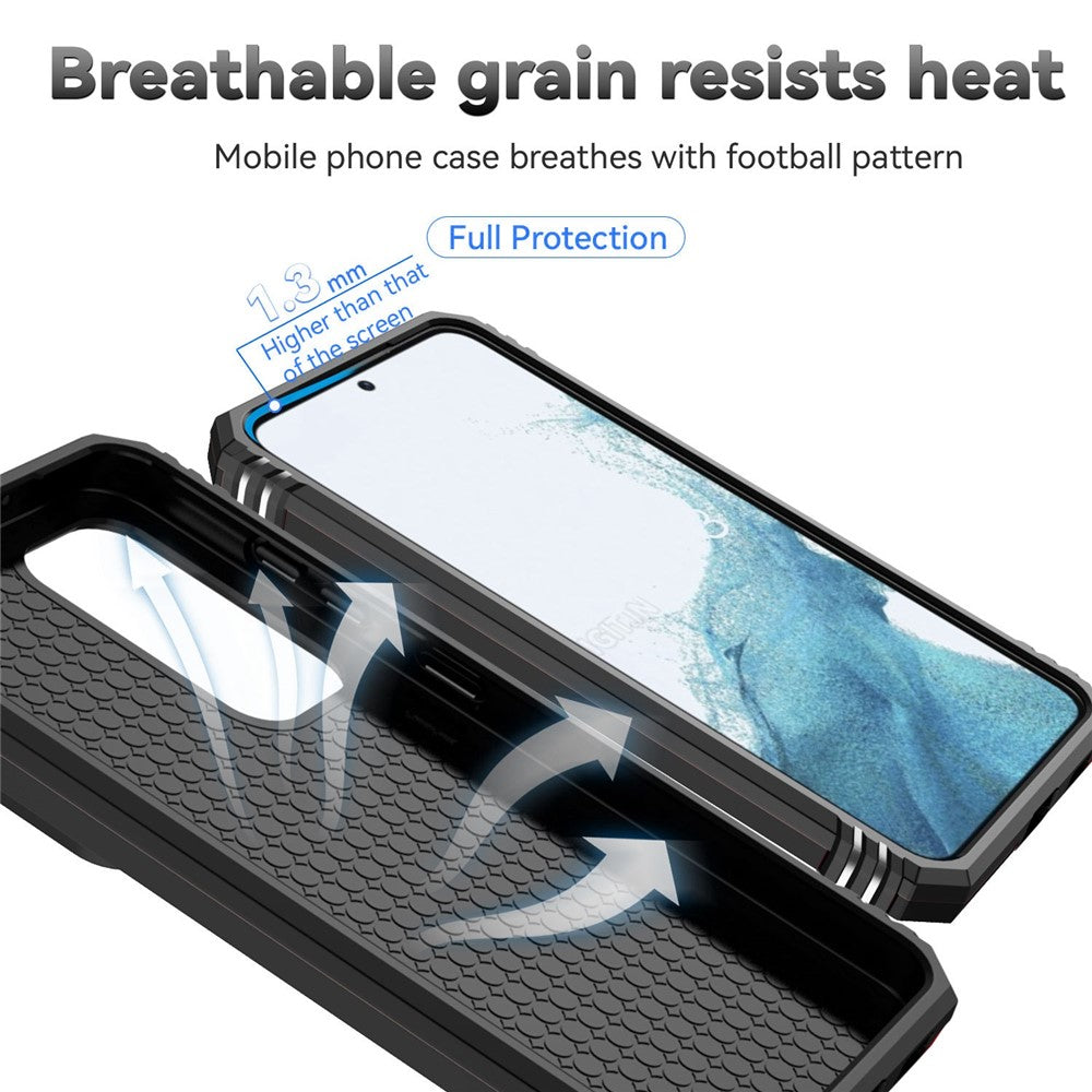 For Samsung Galaxy S23 Back Case, Slide Camera Protector Design Shockproof PC + TPU Protective Phone Cover with Metal Ring Kickstand