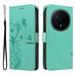 For Honor Magic8 5G PU Leather Cases Flower Pattern Wallet Stand Phone Cover with Strap