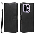 For OnePlus 15 5G Leather Wallet Case with Strap Solid Color Phone Stand Cover