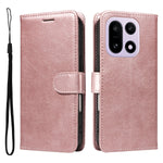 For OnePlus 15 5G Leather Wallet Case with Strap Solid Color Phone Stand Cover