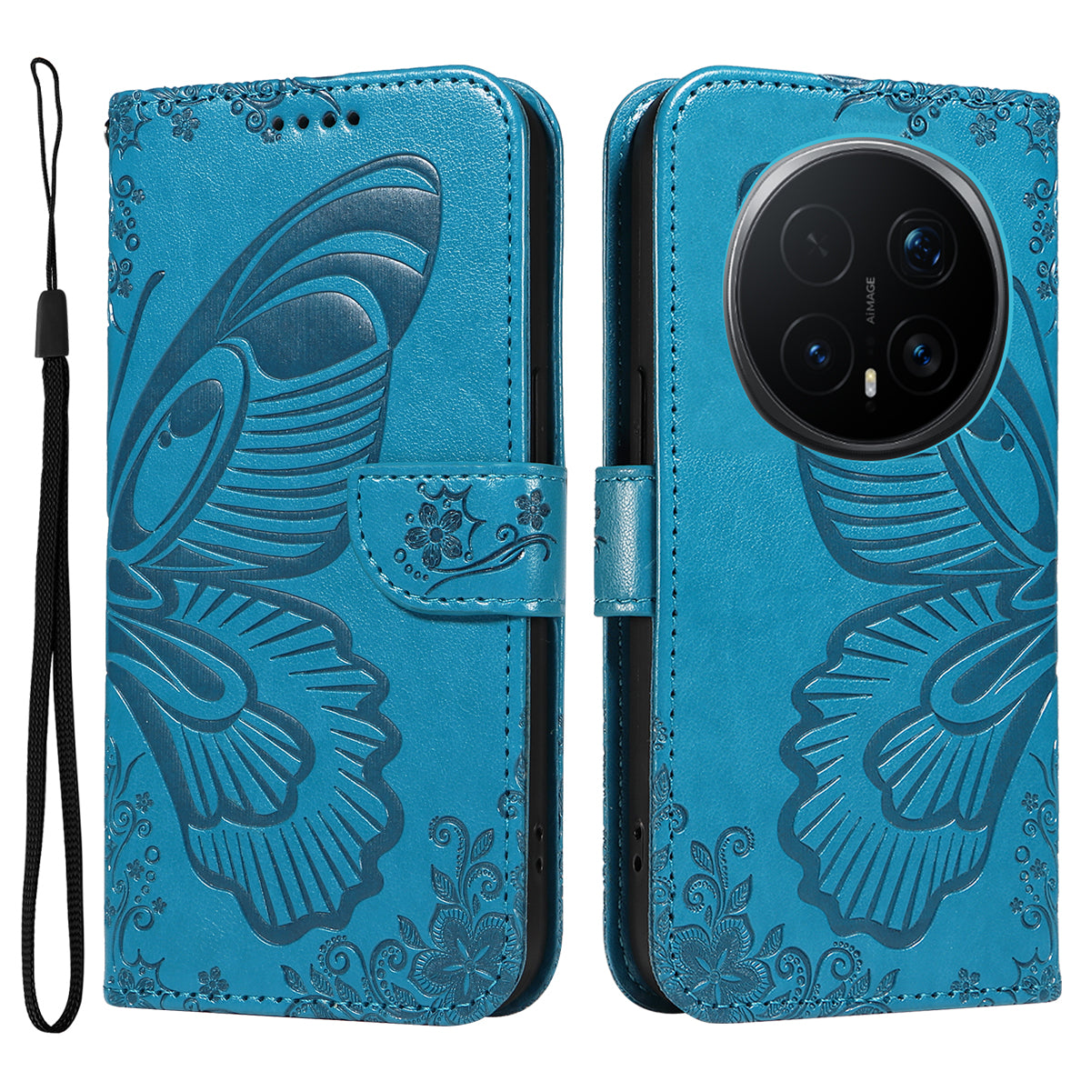 For Honor Magic8 5G Case Butterfly Pattern PU Leather Folio Flip Phone Cover