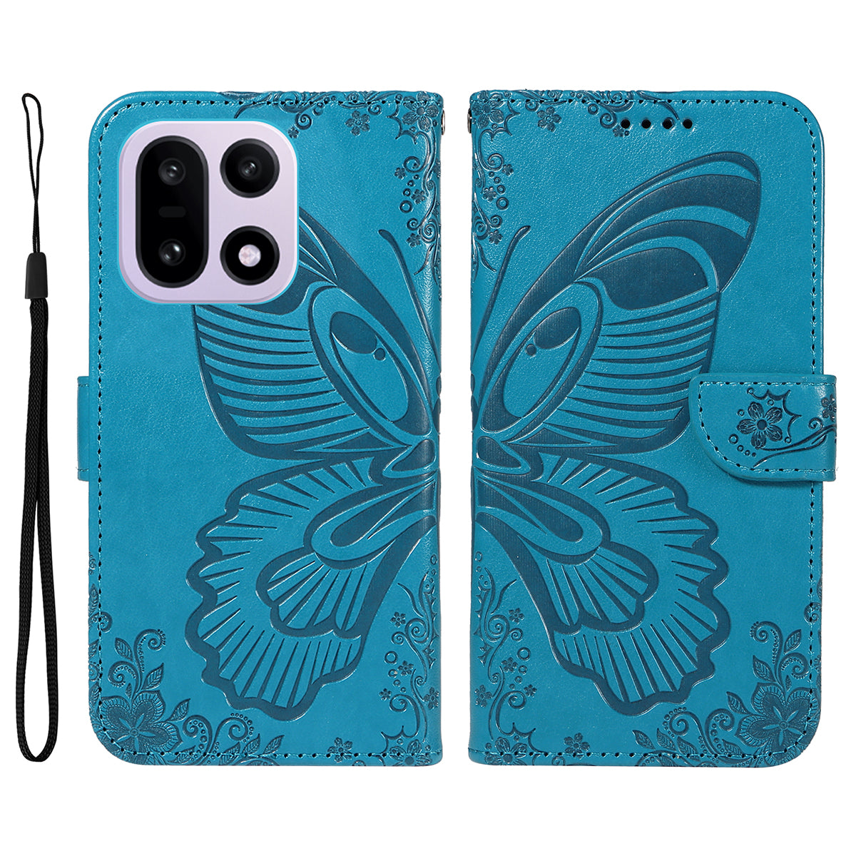 For OnePlus 15 5G Case Butterfly Pattern PU Leather Folio Flip Phone Cover