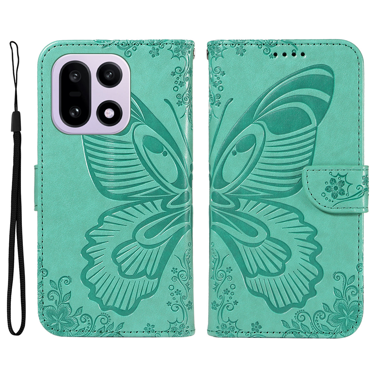 For OnePlus 15 5G Case Butterfly Pattern PU Leather Folio Flip Phone Cover