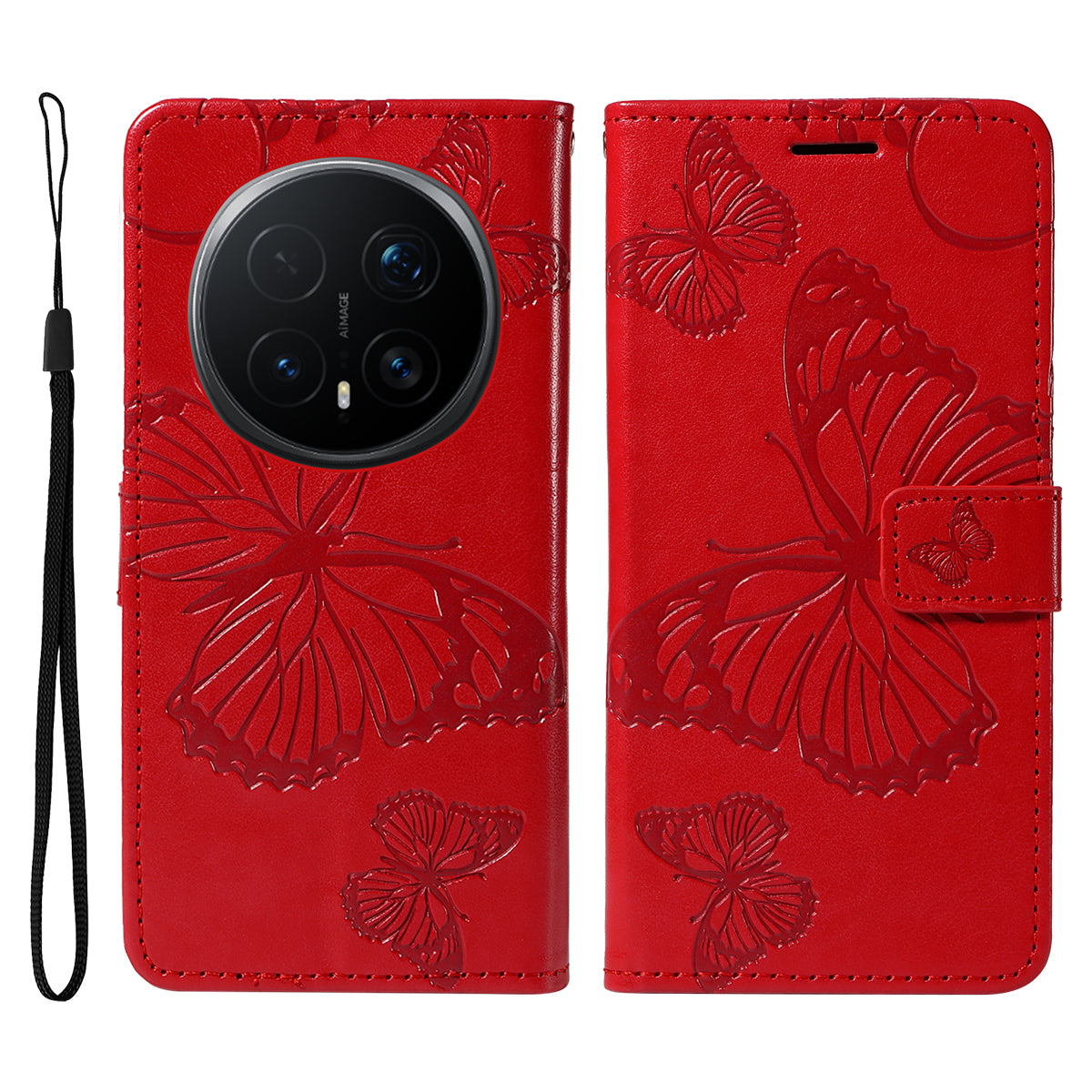 For Honor Magic8 Pro 5G Wallet Case Floral Butterfly Imprinted Leather Phone Cover Stand