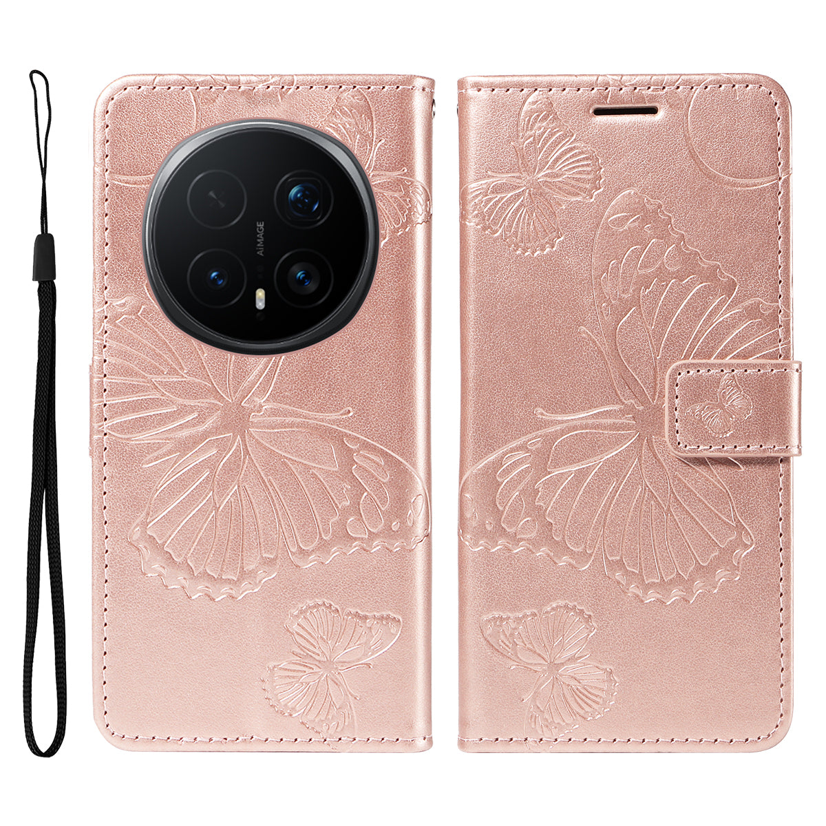 For Honor Magic8 Pro 5G Wallet Case Floral Butterfly Imprinted Leather Phone Cover Stand