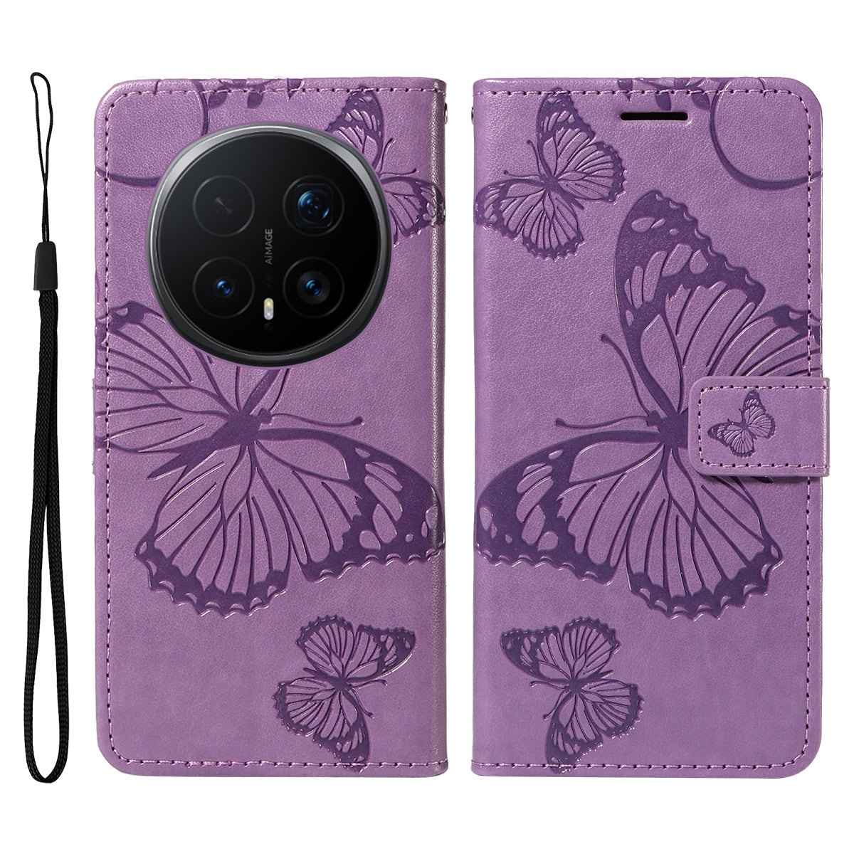 For Honor Magic8 Pro 5G Wallet Case Floral Butterfly Imprinted Leather Phone Cover Stand