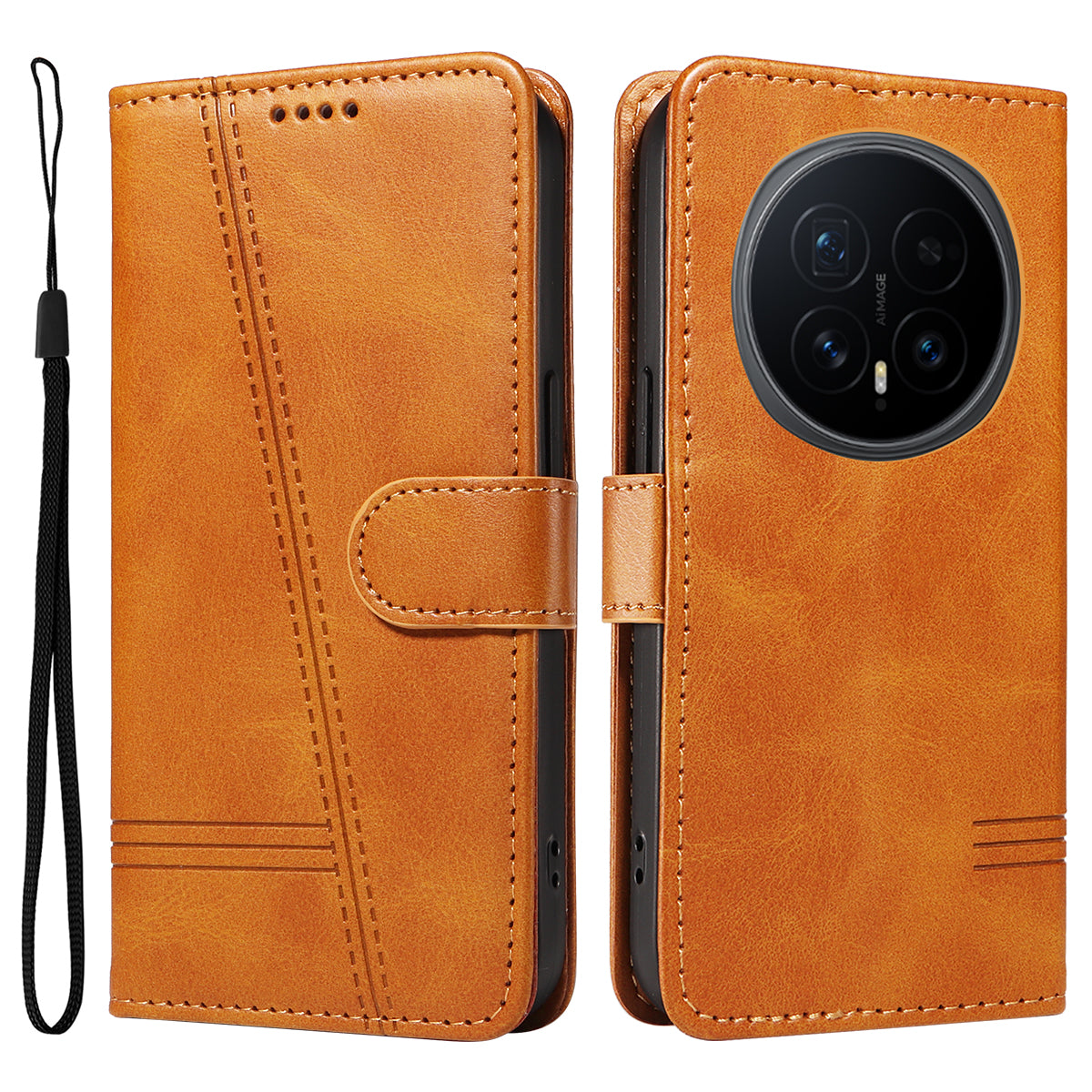 For Honor Magic8 5G Wallet Case T-Shape Lines Leather Phone Cover Stand