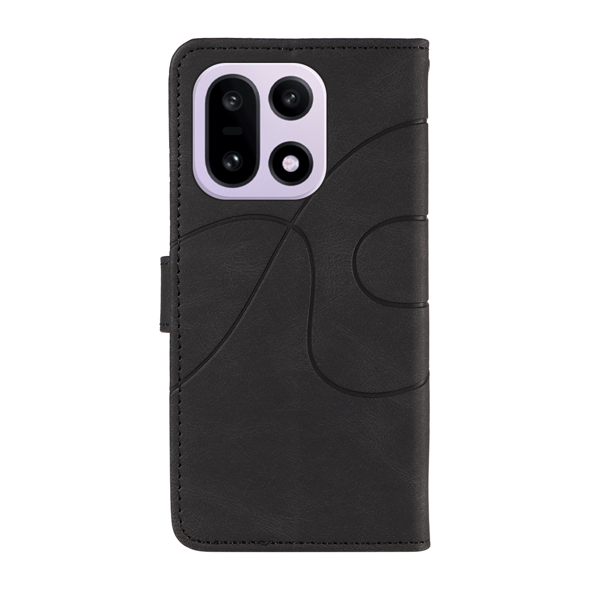 OnePlus 15 5G plånboksfodral lädermobilfodral med stativ med böjd linjedesign