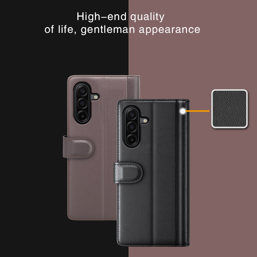 Samsung Galaxy A18 5G / A18 4G / A17 5G / 4G / F17 5G / M17 5G skal i äkta splitläder med plånboksfodral