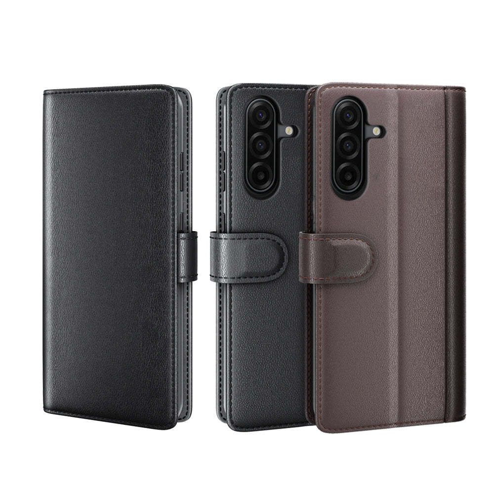 Samsung Galaxy A18 5G / A18 4G / A17 5G / 4G / F17 5G / M17 5G skal i äkta splitläder med plånboksfodral