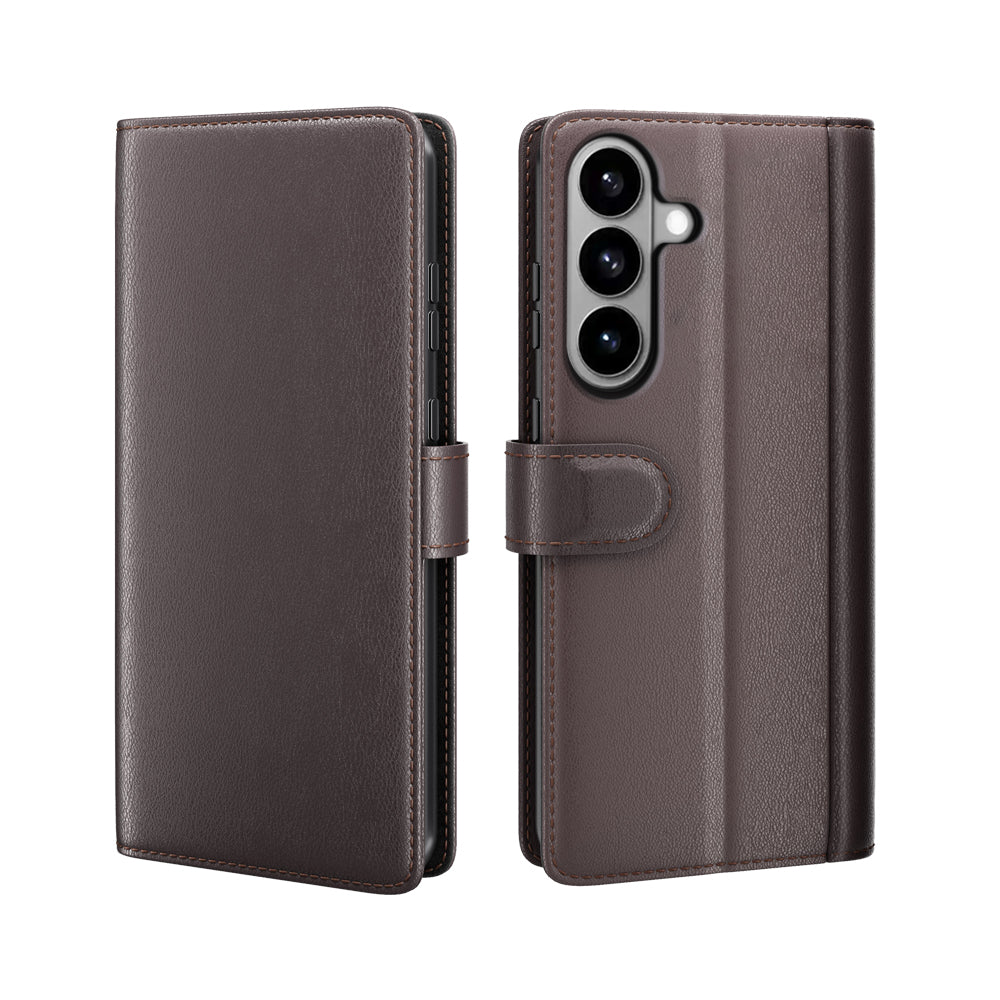 Skal i äkta splitterläder med plånboksfodral till Samsung Galaxy S26