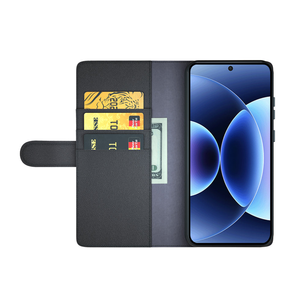 For Xiaomi 17 Pro Case Genuine Split Leather Phone Cover with Wallet Stand