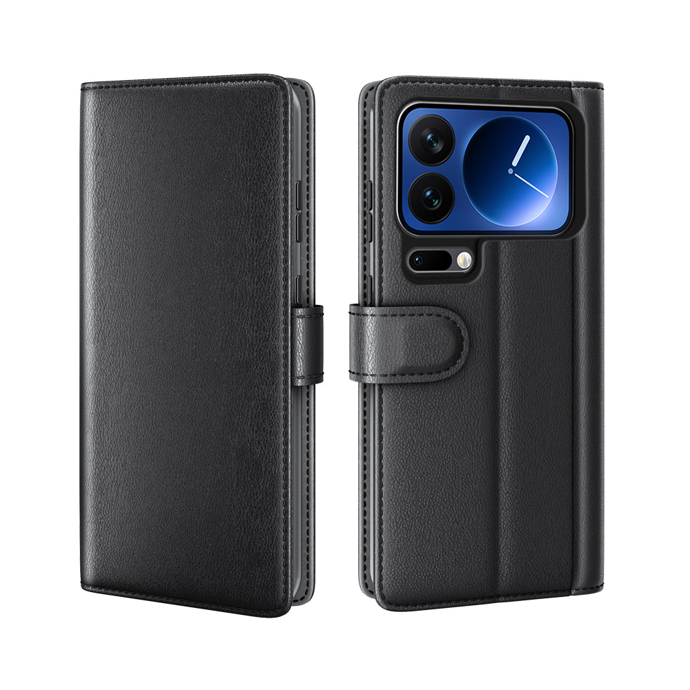 For Xiaomi 17 Pro Case Genuine Split Leather Phone Cover with Wallet Stand