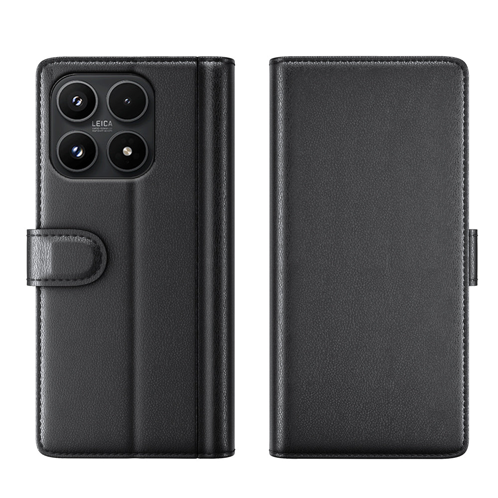 For Xiaomi 17 Case Genuine Split Leather Phone Cover with Wallet Stand