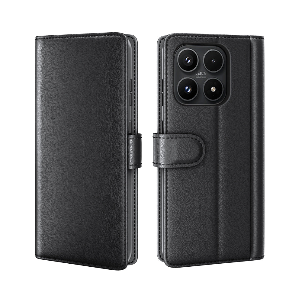 For Xiaomi 17 Case Genuine Split Leather Phone Cover with Wallet Stand