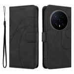 For Honor Magic8 5G Wallet Case Leather Phone Cover Stand with Curved Line Design