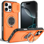 Til iPhone 16 Pro Max Magnetisk Cover Skydbart Kameralåg Roterende Støtteben PC + TPU Telefoncover