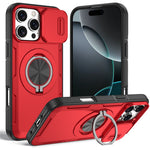 Til iPhone 16 Pro Max Magnetisk Cover Skydbart Kameralåg Roterende Støtteben PC + TPU Telefoncover