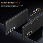 For Samsung Galaxy Z Fold4 5G Magnetic Case Hinge Protection Leather PC Phone Cover with Smart Side Button / Tempered Glass Film