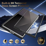 For Samsung Galaxy Z Fold4 5G Magnetic Case Hinge Protection Leather PC Phone Cover with Smart Side Button / Tempered Glass Film