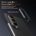For Samsung Galaxy Z Fold4 5G Magnetic Case Hinge Protection Leather PC Phone Cover with Smart Side Button / Tempered Glass Film
