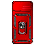 Bagcover til Samsung Galaxy A04 4G (164,4 x 76,3 x 9,1 mm), Stødsikker PC + TPU beskyttelsescover til telefon med skydbar kamerabeskyttelse og metalringstøtteben