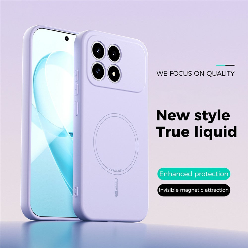 ABEEL For Xiaomi Redmi K90 5G / Poco F8 Pro 5G Magnetic Case Skin Touch Liquid Silicone Phone Back Cover
