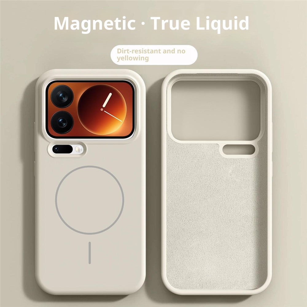Xiaomi 17 Pro flytande silikon magnetiskt skal stötsäkert mobilskydd med skärmskydd