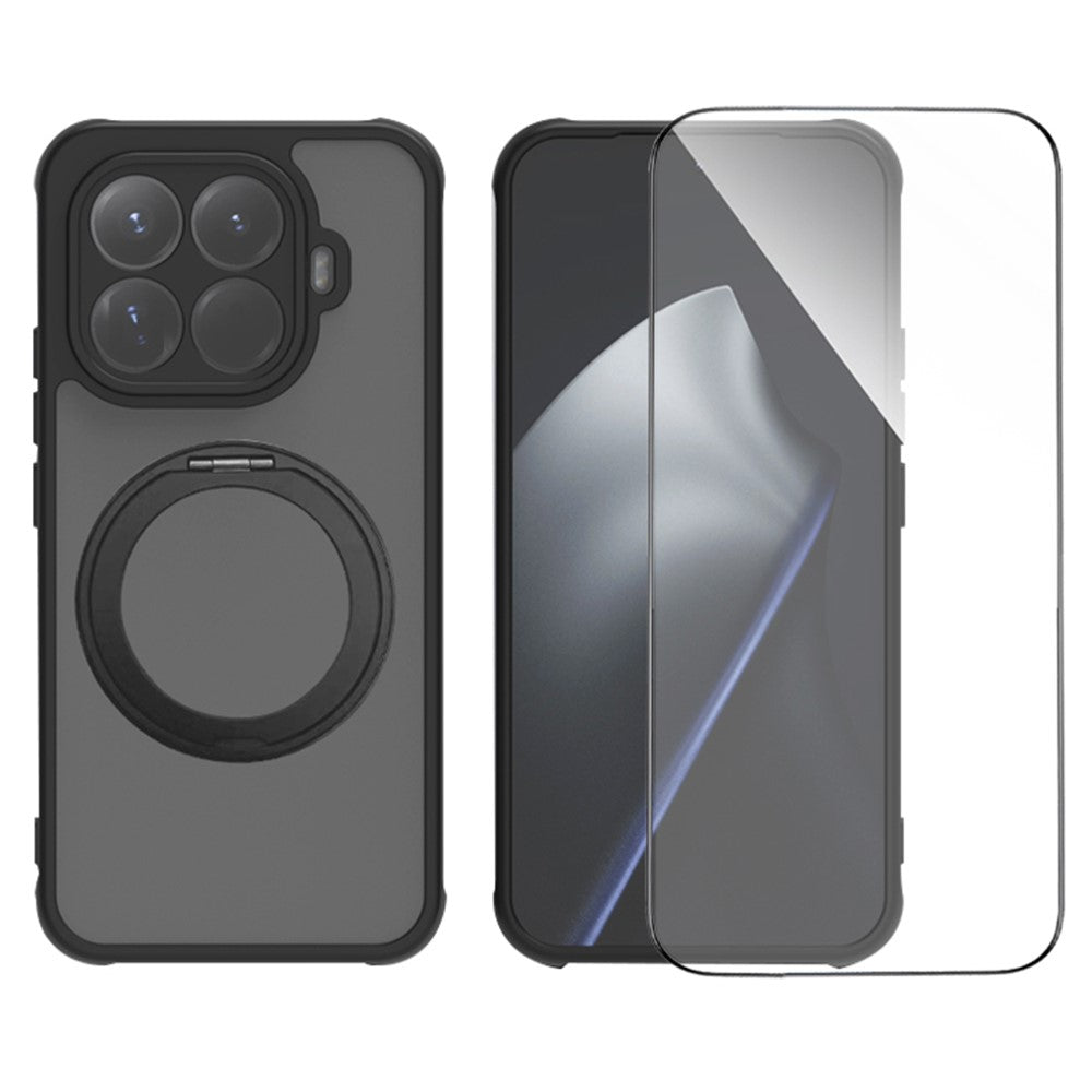 For Xiaomi 15T Pro Kickstand Magnetic Case TPU PC Phone Shell with Screen Film