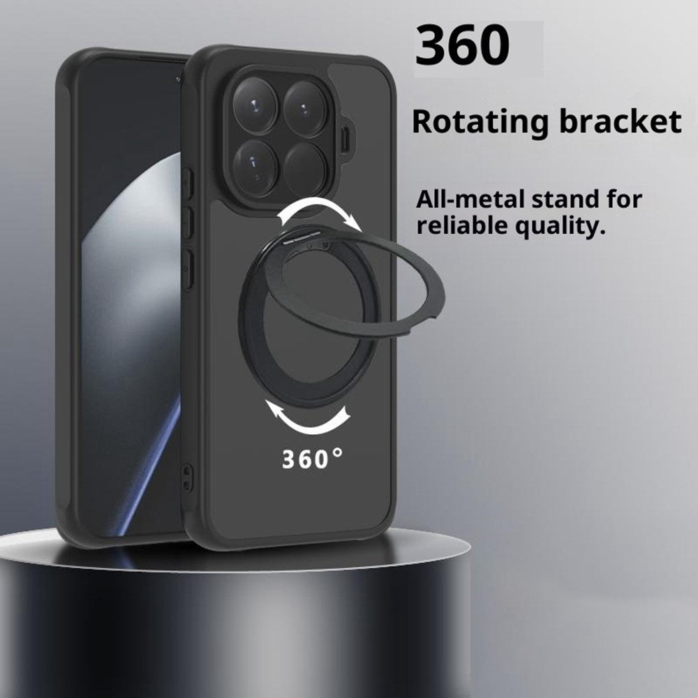 For Xiaomi 15T Pro Kickstand Magnetic Case TPU PC Phone Shell with Screen Film