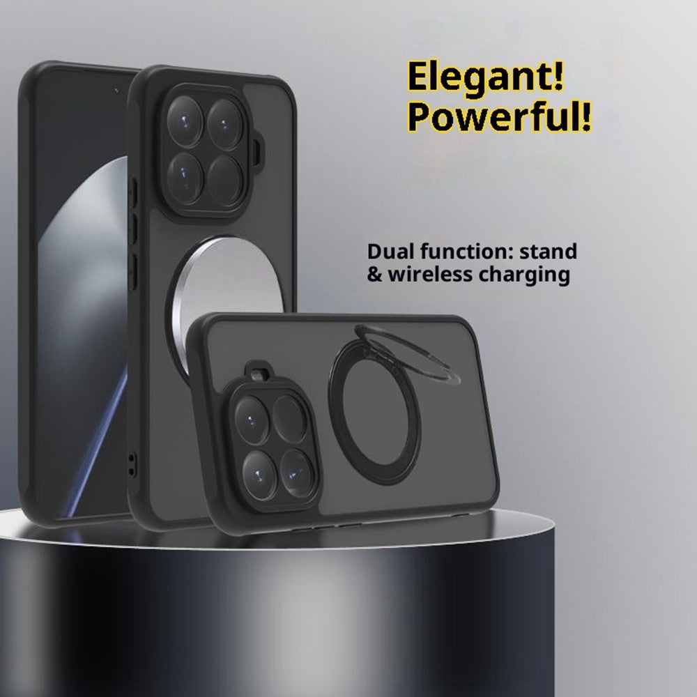 For Xiaomi 15T Pro Kickstand Magnetic Case TPU PC Phone Shell with Screen Film