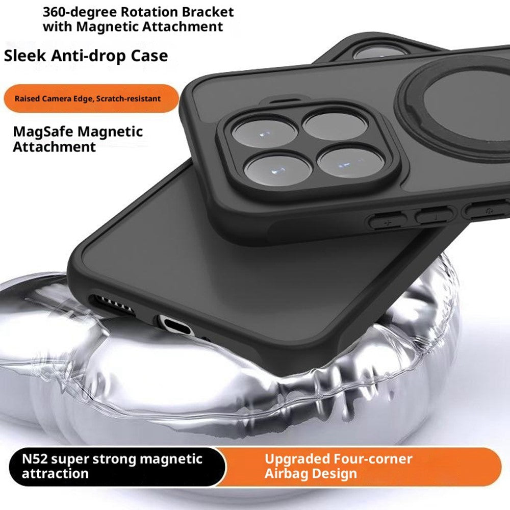 For Xiaomi 15T Pro Kickstand Magnetic Case TPU PC Phone Shell with Screen Film