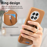 For OnePlus 13 Case Card Holder Rhinestone Ring Holder Kickstand Leather Back Phone Cover
