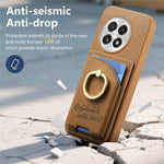 For OnePlus 13 Case Card Holder Rhinestone Ring Holder Kickstand Leather Back Phone Cover