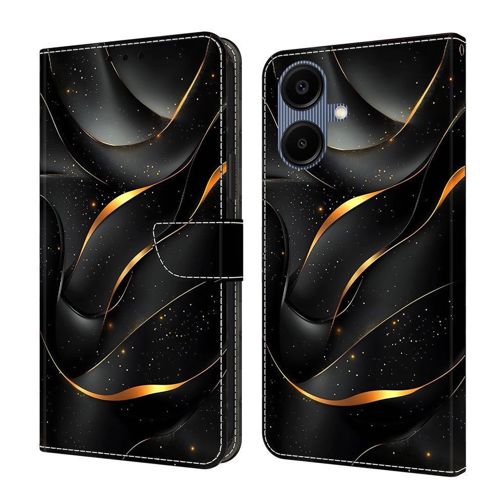 Til Samsung Galaxy A08 5G / A08 4G / A07 5G / A07 4G Cover, Foldbart Stativ, Tegnebog, Mønstertryk, PU Læder Flip Telefoncover